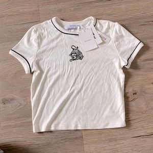 Berksha White Graphic Print Tiger Tee